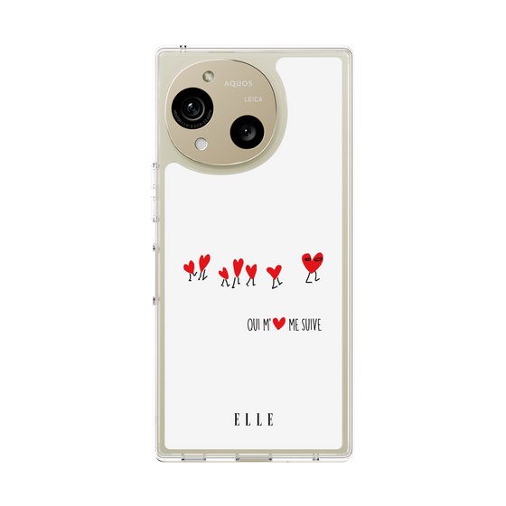 スリムプロテクションケース［ ELLE - Let who love me follow me - ホワイト ］