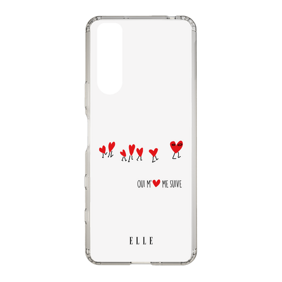 スリムプロテクションケース［ ELLE - Let who love me follow me - ホワイト ］