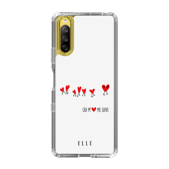 スリムプロテクションケース［ ELLE - Let who love me follow me - ホワイト ］