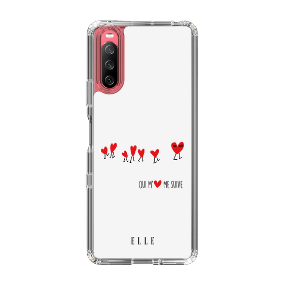 スリムプロテクションケース［ ELLE - Let who love me follow me - ホワイト ］