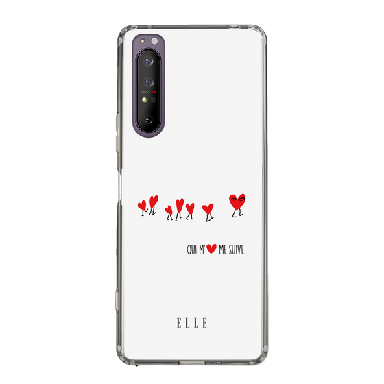 スリムプロテクションケース［ ELLE - Let who love me follow me - ホワイト ］