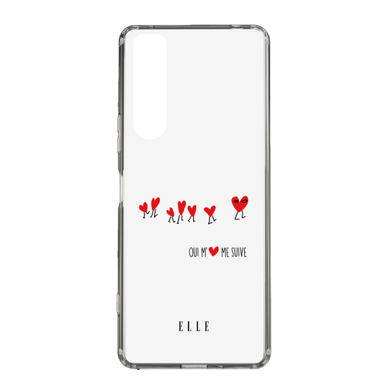 スリムプロテクションケース［ ELLE - Let who love me follow me - ホワイト ］