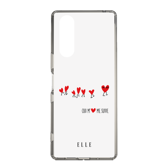 スリムプロテクションケース［ ELLE - Let who love me follow me - ホワイト ］