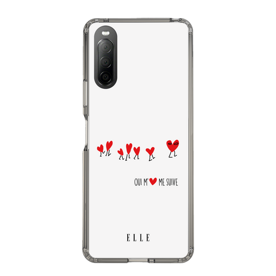 スリムプロテクションケース［ ELLE - Let who love me follow me - ホワイト ］