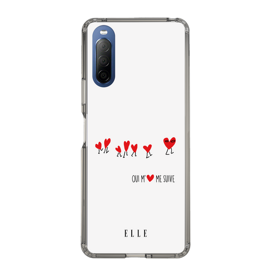 スリムプロテクションケース［ ELLE - Let who love me follow me - ホワイト ］