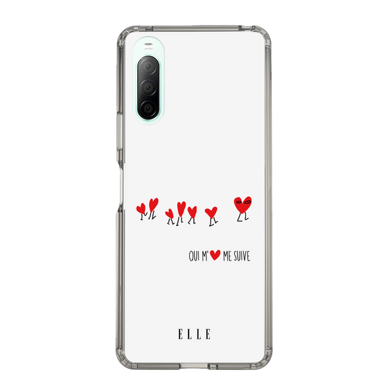 スリムプロテクションケース［ ELLE - Let who love me follow me - ホワイト ］