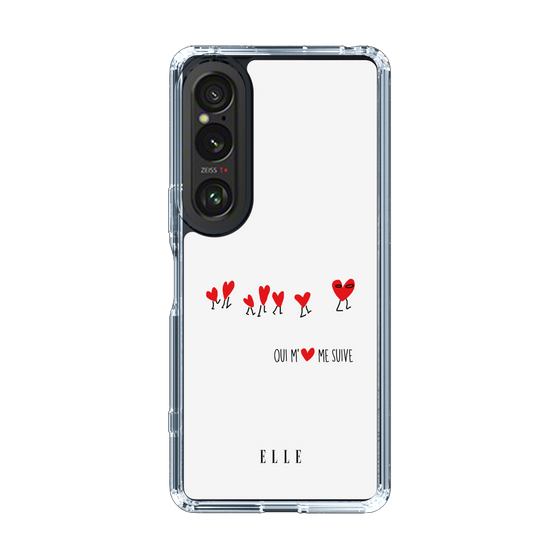スリムプロテクションケース［ ELLE - Let who love me follow me - ホワイト ］