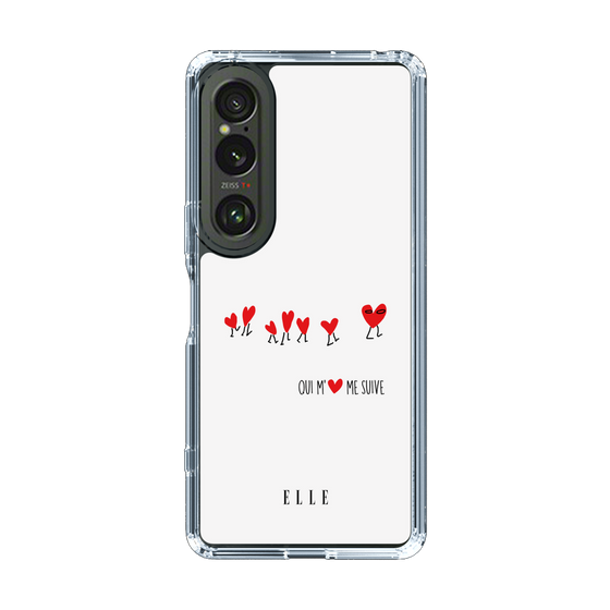 スリムプロテクションケース［ ELLE - Let who love me follow me - ホワイト ］