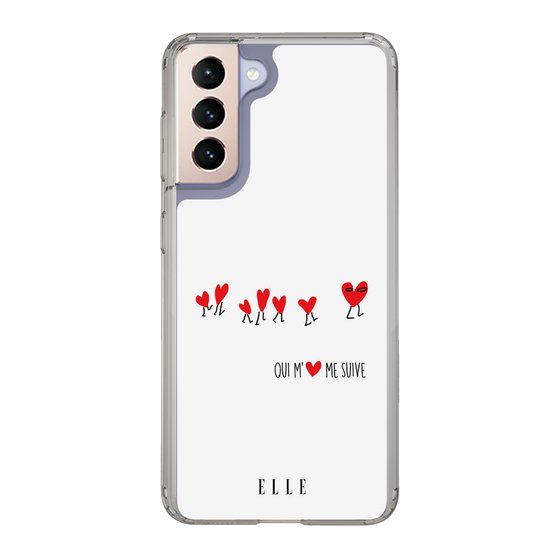スリムプロテクションケース［ ELLE - Let who love me follow me - ホワイト ］