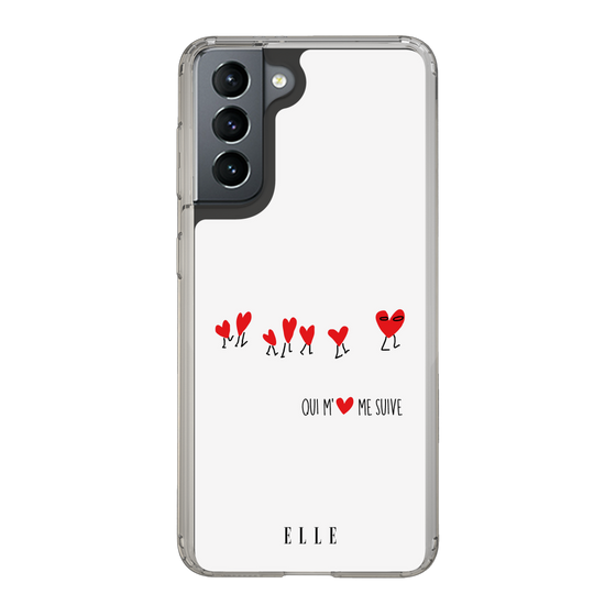 スリムプロテクションケース［ ELLE - Let who love me follow me - ホワイト ］