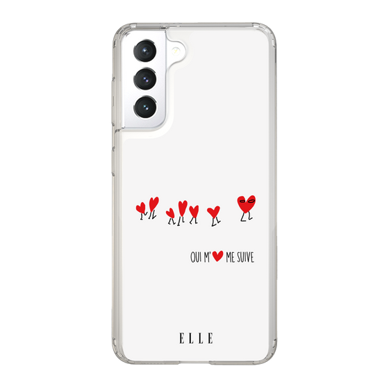スリムプロテクションケース［ ELLE - Let who love me follow me - ホワイト ］