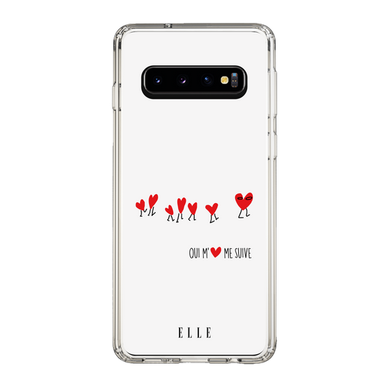スリムプロテクションケース［ ELLE - Let who love me follow me - ホワイト ］