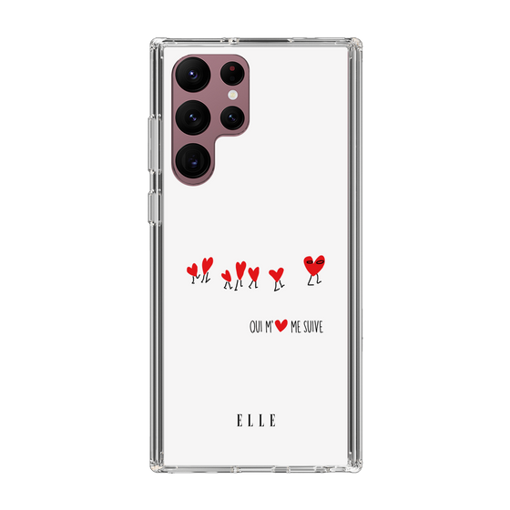 スリムプロテクションケース［ ELLE - Let who love me follow me - ホワイト ］