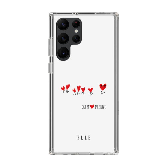 スリムプロテクションケース［ ELLE - Let who love me follow me - ホワイト ］