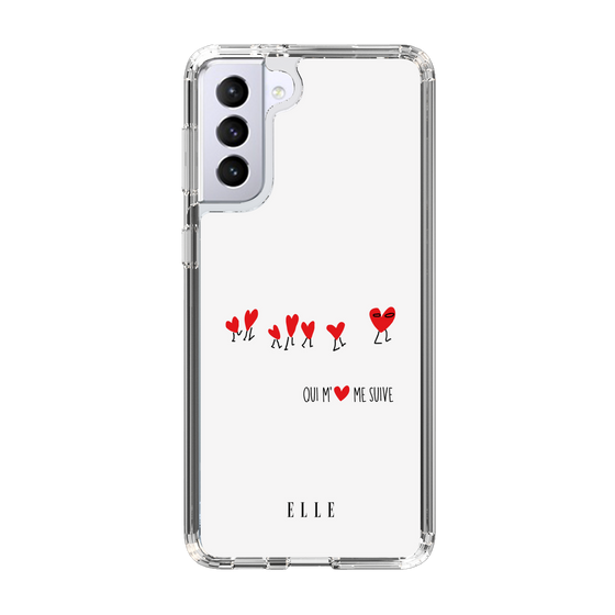 スリムプロテクションケース［ ELLE - Let who love me follow me - ホワイト ］