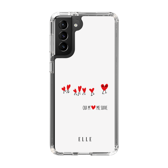 スリムプロテクションケース［ ELLE - Let who love me follow me - ホワイト ］