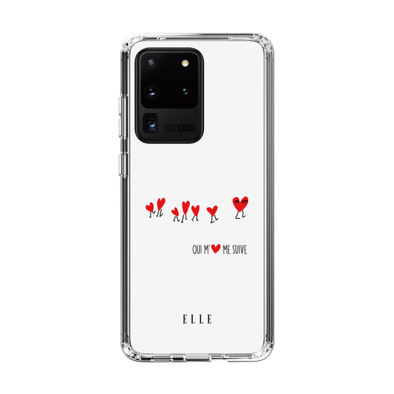 スリムプロテクションケース［ ELLE - Let who love me follow me - ホワイト ］