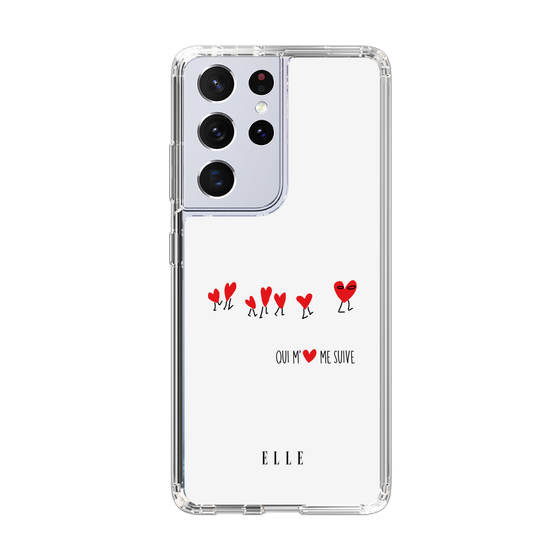 スリムプロテクションケース［ ELLE - Let who love me follow me - ホワイト ］