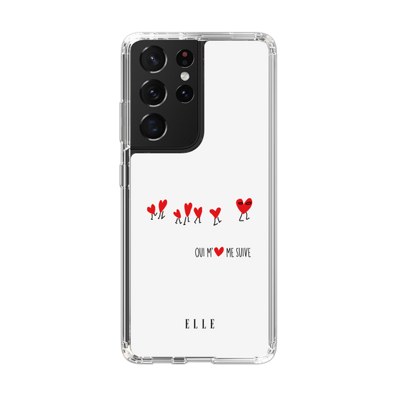 スリムプロテクションケース［ ELLE - Let who love me follow me - ホワイト ］