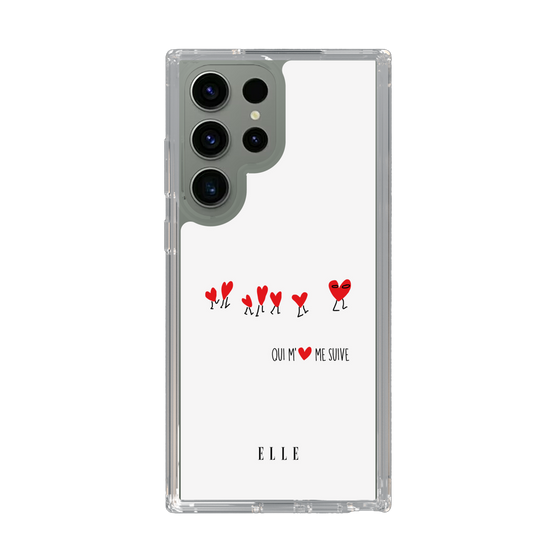 スリムプロテクションケース［ ELLE - Let who love me follow me - ホワイト ］