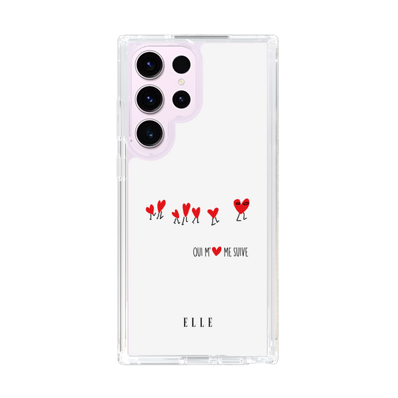 スリムプロテクションケース［ ELLE - Let who love me follow me - ホワイト ］