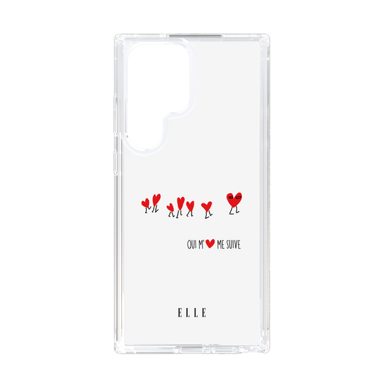 スリムプロテクションケース［ ELLE - Let who love me follow me - ホワイト ］
