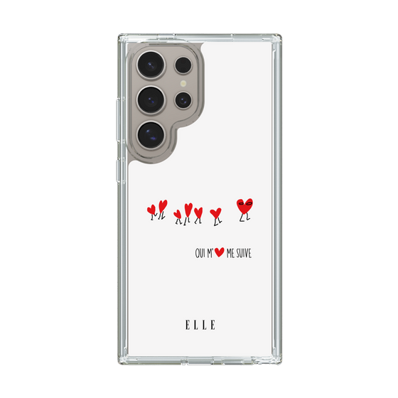 スリムプロテクションケース［ ELLE - Let who love me follow me - ホワイト ］