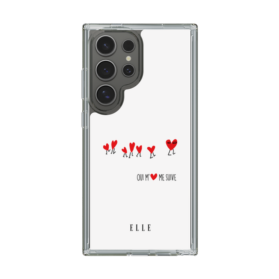 スリムプロテクションケース［ ELLE - Let who love me follow me - ホワイト ］