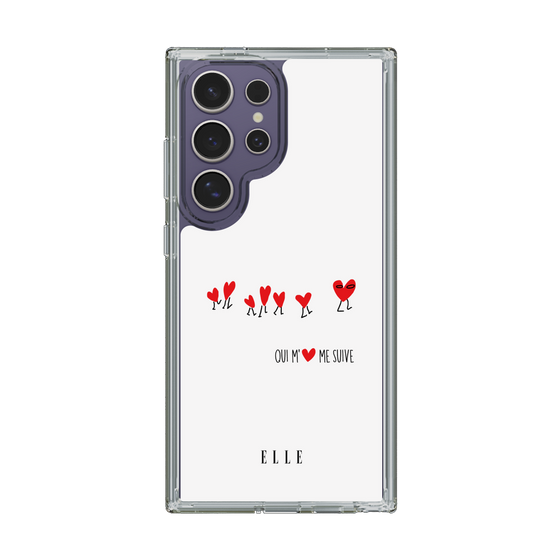 スリムプロテクションケース［ ELLE - Let who love me follow me - ホワイト ］