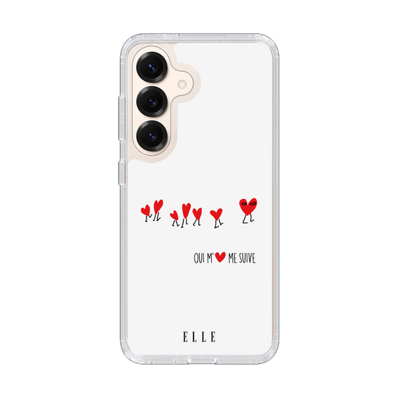 スリムプロテクションケース［ ELLE - Let who love me follow me - ホワイト ］