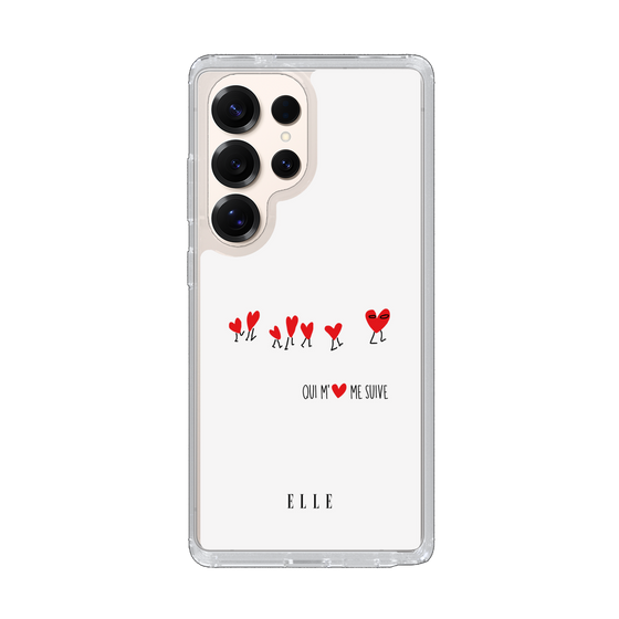 スリムプロテクションケース［ ELLE - Let who love me follow me - ホワイト ］