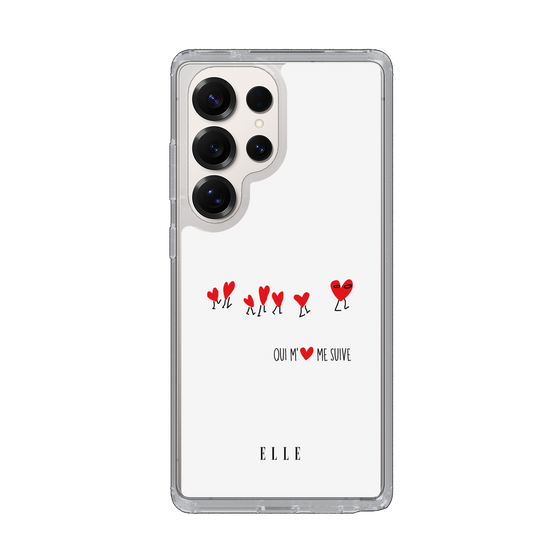 スリムプロテクションケース［ ELLE - Let who love me follow me - ホワイト ］