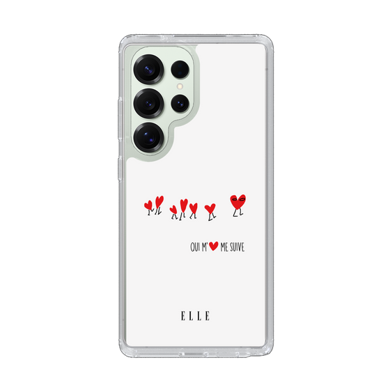 スリムプロテクションケース［ ELLE - Let who love me follow me - ホワイト ］