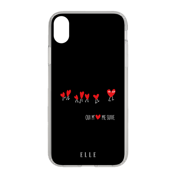 スリムプロテクションケース［ ELLE - Let who love me follow me - ブラック ］