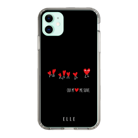スリムプロテクションケース［ ELLE - Let who love me follow me - ブラック ］