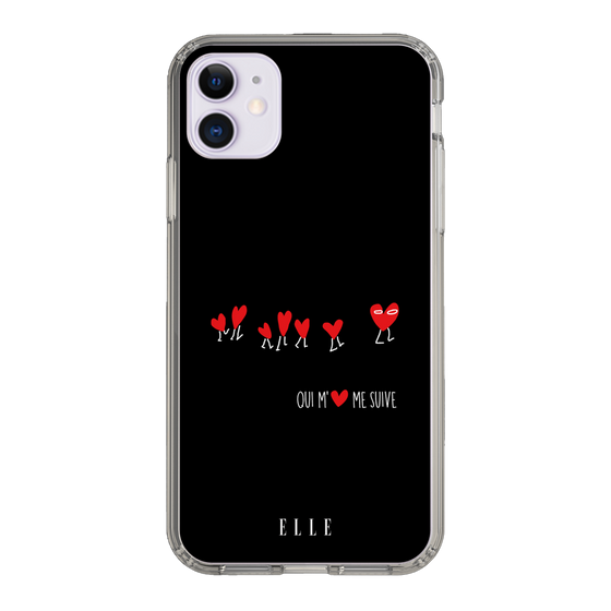 スリムプロテクションケース［ ELLE - Let who love me follow me - ブラック ］