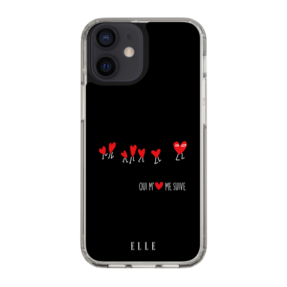 スリムプロテクションケース［ ELLE - Let who love me follow me - ブラック ］