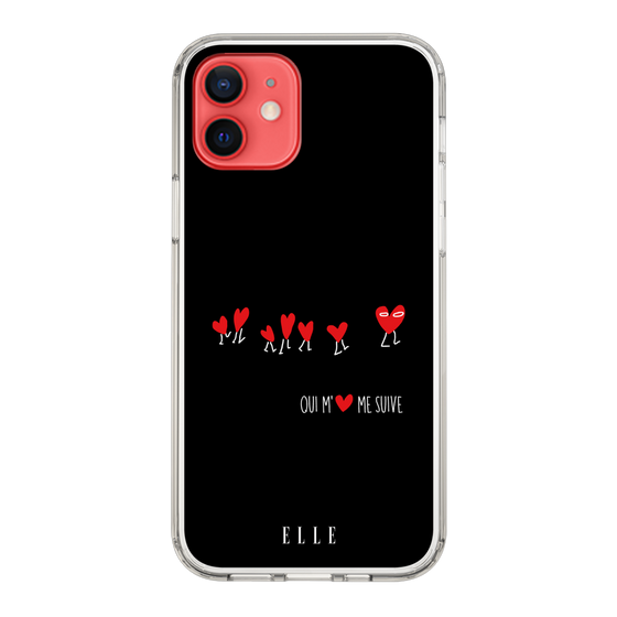スリムプロテクションケース［ ELLE - Let who love me follow me - ブラック ］