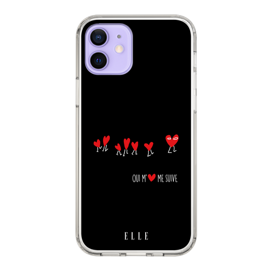 スリムプロテクションケース［ ELLE - Let who love me follow me - ブラック ］