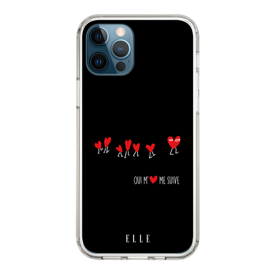 スリムプロテクションケース［ ELLE - Let who love me follow me - ブラック ］