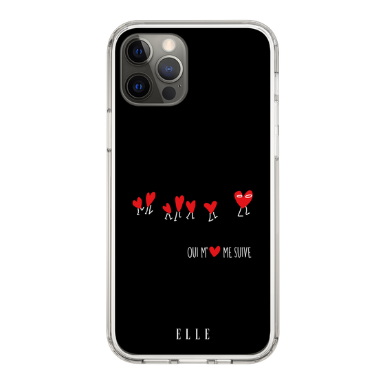 スリムプロテクションケース［ ELLE - Let who love me follow me - ブラック ］