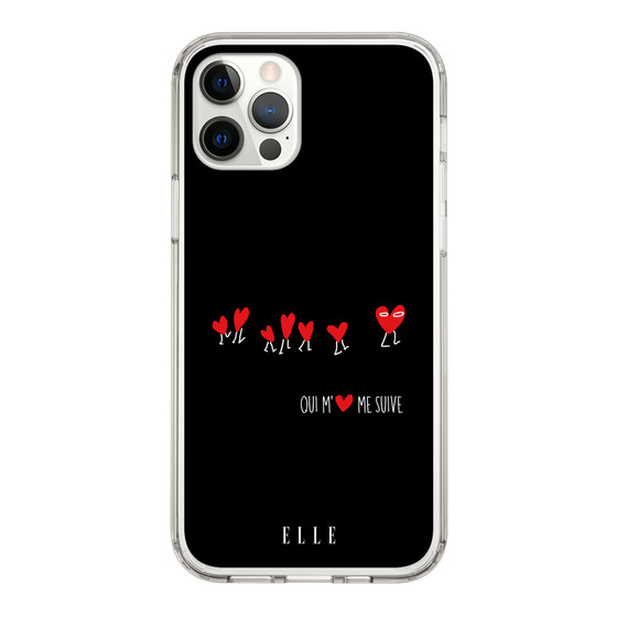 スリムプロテクションケース［ ELLE - Let who love me follow me - ブラック ］