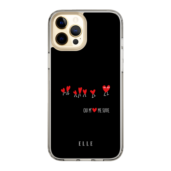 スリムプロテクションケース［ ELLE - Let who love me follow me - ブラック ］