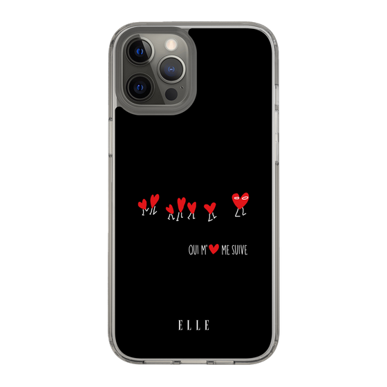 スリムプロテクションケース［ ELLE - Let who love me follow me - ブラック ］
