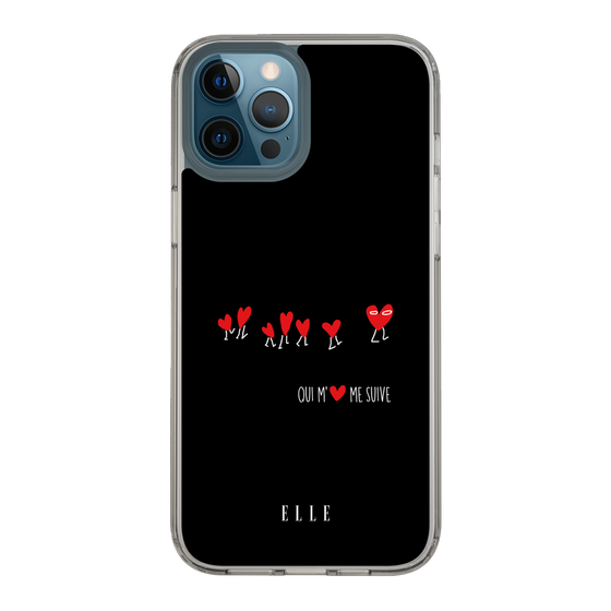 スリムプロテクションケース［ ELLE - Let who love me follow me - ブラック ］