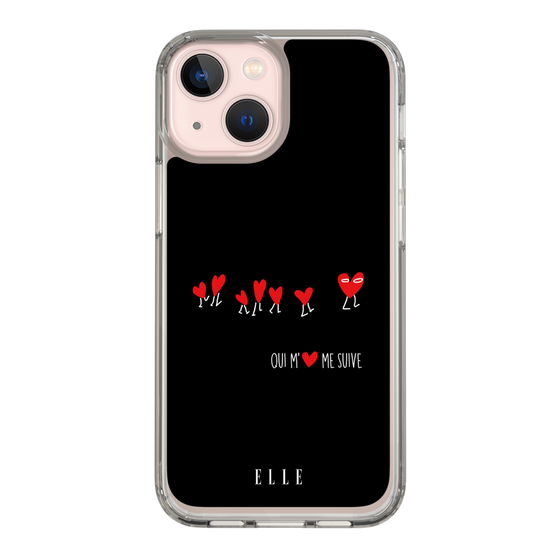 スリムプロテクションケース［ ELLE - Let who love me follow me - ブラック ］