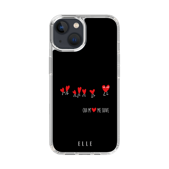 スリムプロテクションケース［ ELLE - Let who love me follow me - ブラック ］