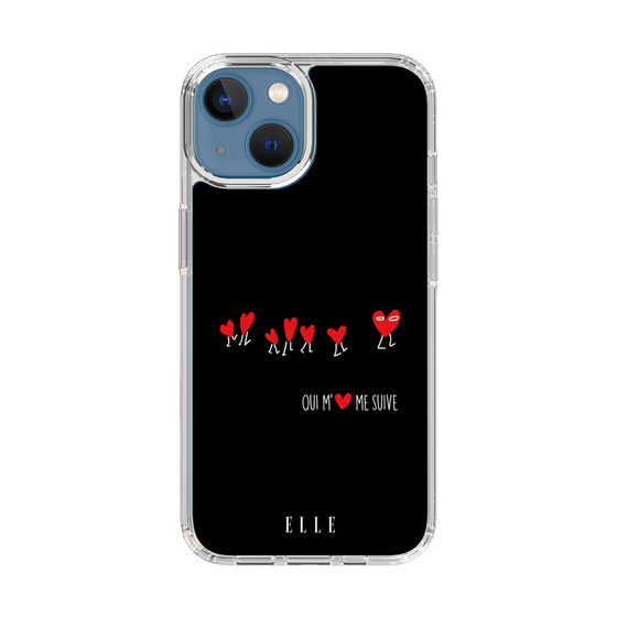 スリムプロテクションケース［ ELLE - Let who love me follow me - ブラック ］