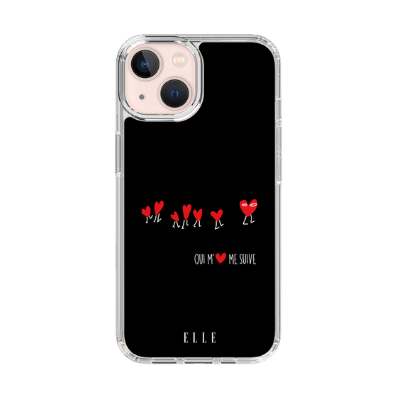 スリムプロテクションケース［ ELLE - Let who love me follow me - ブラック ］