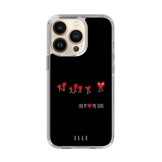 スリムプロテクションケース［ ELLE - Let who love me follow me - ブラック ］